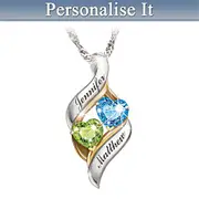 'Loving Embrace' Personalised Birthstone Pendant