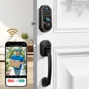 Arpha WiFi Video Fingerprint Smart Lock with Handle + Doorbell with 2-Way-Audio