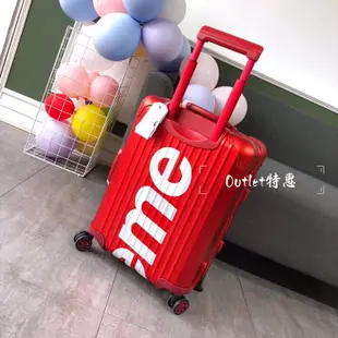 Rimowa日默瓦 Supreme x Rimowa聯名經典配色拉桿箱登機箱行李箱 簡約時尚大咖同款 多尺寸選擇 附購證