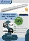 Emergency LED Batten Light 1200mm with Sensor IPART VEET SAA 3625 Lumens BRIGHT