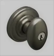 SCHLAGE Egg Knob Keyed DANBURY Antique Pewter FA51 DNB 620 Siena Andover Rose