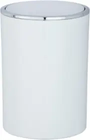 Wenko Inca Trash Can with Lid, Waste Bin with Swing Lid, Small Trash Can, White
