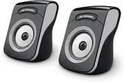 apm Wired USB 2.0 Speakers, PC Computer Duo Speakers, Clear and High-Quality Sound, USB Powered, Volume Control, 6W RMS Output Power, Compact Design, Grey, 571073