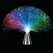 Fibre Optics Colour Changing Lamp | Multicolor Fiber Optics Fountain | LED Colorful Fiber Optics Lantern, Fiber Optics Night Light with Color-Changing Crystal LED Table Lamp, for Bedroom