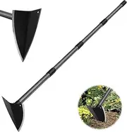 PoPoHoser Hoe Garden Tool, Triangle Hoe Gardening Weeding Tool, 60" Long Handle Heavy Duty Manual Weeder Gardening Hand Tools for Weeding, Digging, Loosening Soil