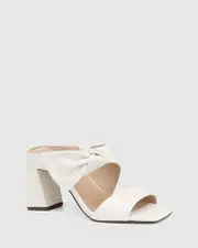 Sally Optic White Leather Mule