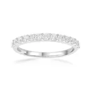 Single Row Dress Ring with 1/2ct of Laboratory Grown Diamonds in Sterling Silver and Platinum