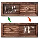 Dishwasher Magnet Clean Dirty Sign – Farmhouse Rustic Wood Clean Dirty Magnet...