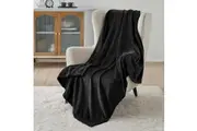 COMFEYA 150x200cm Ultra-Soft Fleece Blanket - Black