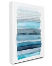 Stupell Industries Water Inspired Blue Grey Ombre Abstract Lines Stretched Canvas Wall Art by Grace Popp