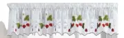 1 Fabric Embroidered Valance (56"x14") STRAWBERRIES GARDEN (no tiers/drapes),CHF
