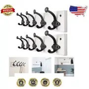 Heavy Duty Rustic Coat Hooks - Wall Decor Set with 5 Hooks and Mounting Kit