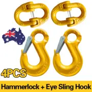 2X (10mm Hammerlock+8mm Slip Hook) Safety Chain Extend of Caravan Trailer Camper
