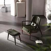 在飛比找Yahoo!奇摩拍賣優惠-熱賣 侘寂風實木單人沙發椅北歐設計師扶手靠背休閑椅子白蠟木榫