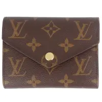 在飛比找Yahoo奇摩購物中心優惠-LV M62472 Monogram 老花帆布三折押扣短夾