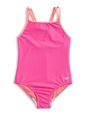 Speedo Kids Crossback One-Piece Swimsuit Pink Girl's Swimsuits Size 10 1202