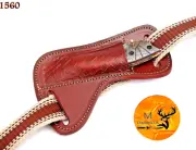 HAND MADE PURE COW ENGRAVE LEATHER SHEATH FOR 5" FOLDING KNIFE - 1560