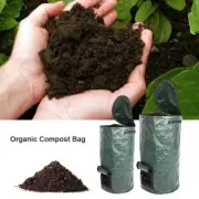Collapsible Garden Yard Compost Bag with Lids Handles PE Bags Container Storage