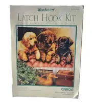WonderArt Latch Hook Kit - Lab Puppies 24in x 34in 60.9x86.3cm #4386 New in Box