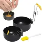 Egg Boiler Stainless Steel Egg Cooker Collapsible Hang Ear Poached Egg Cup ES