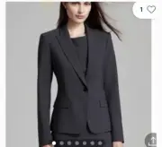 Theory Gabe Wool-Blend Single-Button Blazer Jacket grey Career Menswear Women