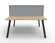 RAPIDLINE RAPID ETERNITY DOUBLE SIDED WORKSTATION With Screen 2 Person W1200 x D750 x H730mm (per user) Natural Oak Top Black Frame