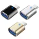 【勁昕科技】Type-c公轉USB3.0母OTG轉接器帶燈車載轉接頭可充電隨身碟讀卡器