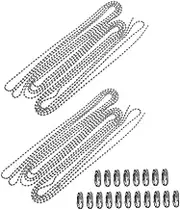 jojofuny 2Sets Stainless Steel Bead Chain Ball Chain with Connectors for DIY Jewelry Making Ceiling Lights Keychains and More Connectors