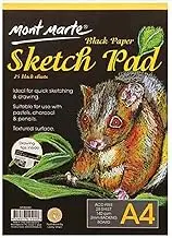 Mont Marte 140gsm Black Paper Sketch 25-Sheets Pad, A4 Size