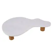 Amalfi Puddle Marble & Wood Serving Board White & Natural 45x25x8cm