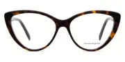 Alexander McQueen AM0287O Eyeglasses Women Havana Cat Eye 54 New 100% Authentic