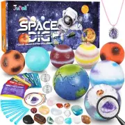 Gemstone Dig Kit, Easter Egg Space Toys for Kids, Dig up 8 Planets Find 16 Ge...