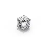Silver Cubic Zirconia Single Stud in Clear