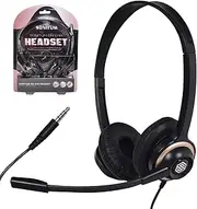 Headset with Microphone by Sonitum- Noise Canceling Computer Headset for Office, Meetings, Chat- Comfortable Over-Ear Headphones with Rotating Mic- 3.5 Jack for Universal Connectivity 1 Pack (1 Pack)