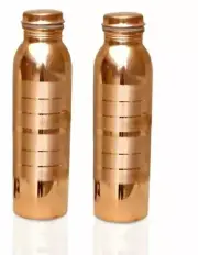 Copper Vacuum Flask Silvertouch Water Bottle Ayurvedic Benefits 1 Litre Set Of 2
