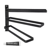Swivel Hand Towel Holder, Wall Mounted Swivel Towel Rack, Black