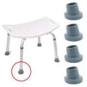 Shower Chair Rubber Feet - Bath Stool Tips Ferrules for 28mm Angled Legs - 4 Pcs