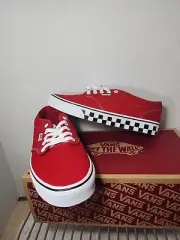 VANS Atwood Mens Size 8.5 Checker Sidewall Red/Black/White VN0A5HTRRED New w Box