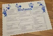 Vintage Mid Century Watson's Family Restaurant Midwest Paper Menu Placemat