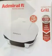 BRAND NEW Admiral Compact Mini Grill, Non-Stick Grill Plates, 870 Watts