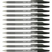 12 x PILOT Capped Ballpoint Pen Black 0.7mm Fine BP-S