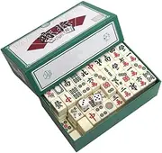 XPJBKC Mini Mahjong Set - Portable Traditional Chinese Board Game With 144 Stones for Family Travel and Tabletop
