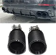 Muffler tip, General Purpose Car Exhaust TIP Upgrade Gear Aluminum Alloy Carbon Fiber Black Bullet Muffler Tip Exhaust Head Nozzle(In 54mm-89mm)