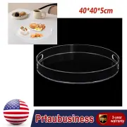 Home Decorative Coffee Table Tray 16" Elegant Acrylic Serving Tray w/ Handles