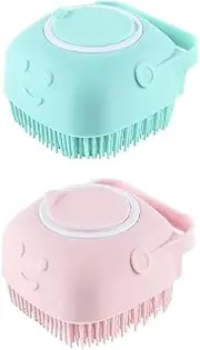 ORJILO Body Scrubber with Soap Dispenser Brush, Silicone Exfoliating Brushes, Soft Body Exfoliator, Bath Loofah for Babies, Kids, Women, Men and Pets (Multicolor) - Pack of 1