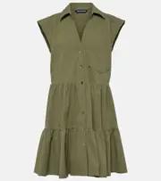 [Veronica Beard] Veronica Beard Trisha tiered cotton minidress AU 12 green