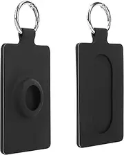 JUGCUT Key Card Holder Airtag for Tesla, Silicone Car Key Card Protective Case GPS Locator Tracker Keyring Compatible With Tesla Model Accessories Black (1 Pack), Black, One Size