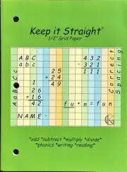Grid Paper, 3 hole punch, Colored grid notebook, paper pad, ADHD, school supp...
