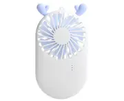 Cartoon Mini USB Fan Pocket Handheld Silent Portable Ultra-thin Air Cooler Small Personal Portable Fan-White