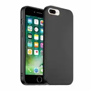For Apple iPhone 7 Plus / 8 Plus Silicone Silky Soft Case with Microfiber TPU Ultra Slim Anti Scratch Shockproof Cover (Black)